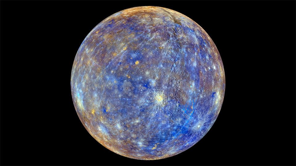 画像：カラー処理された水星