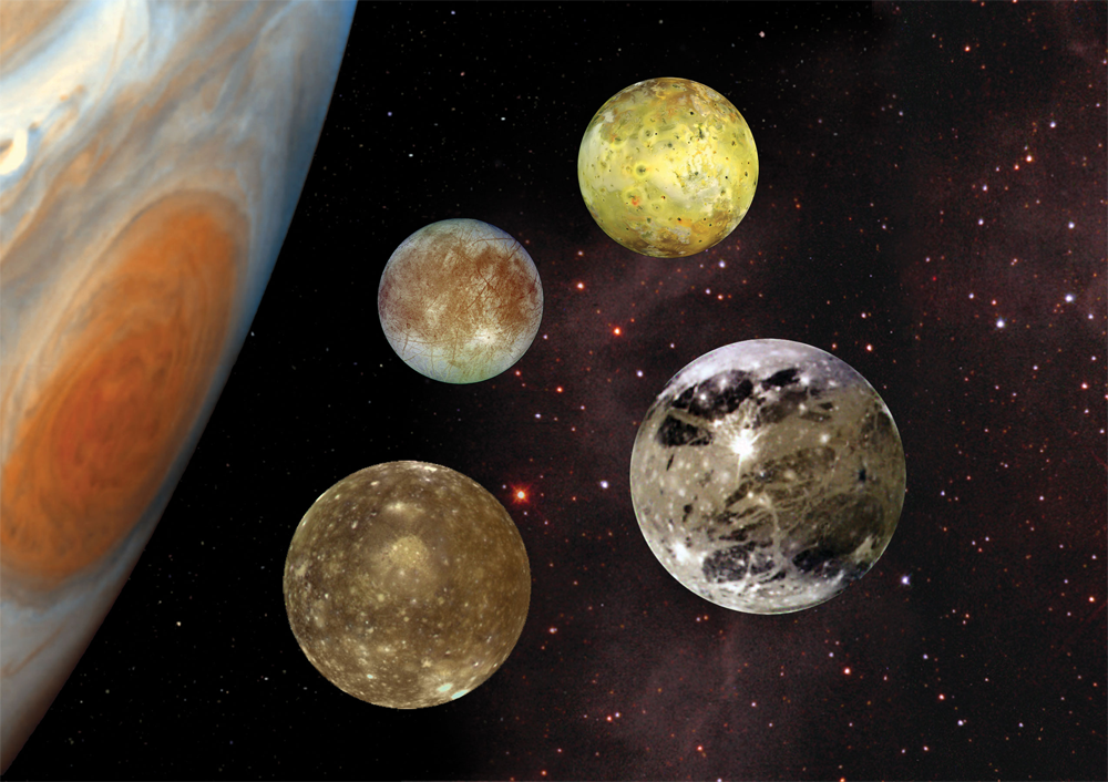 写真:木星と4大衛星 イオ・エウロパ・ガニメデ・カリスト